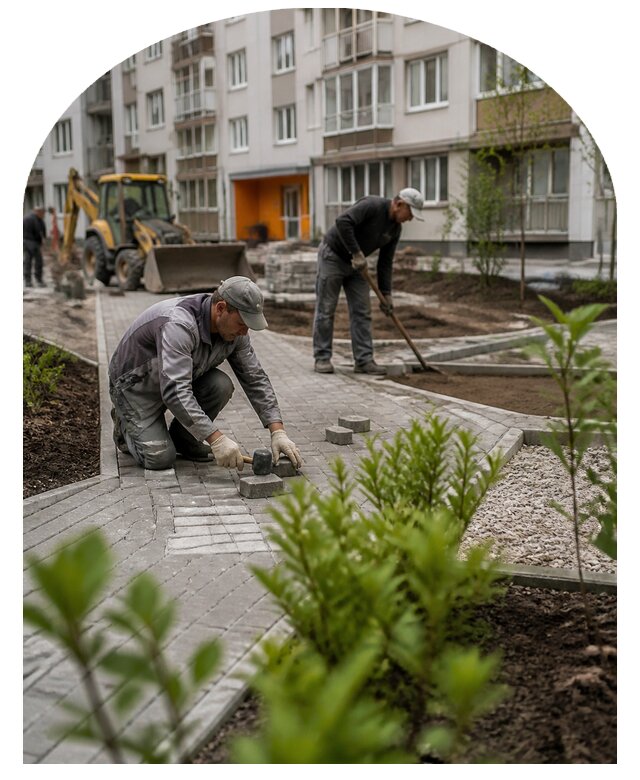 Благоустройство двора многоквартирного дома в Новороссийске